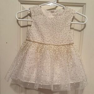 Cream and Gold Tulle Dress 0-3 months